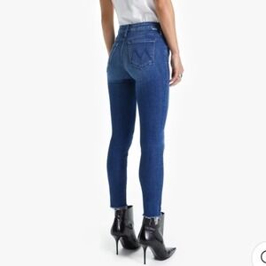 Mother The Looker Ankle Fray Jeans‎ High Rise Raw Hem Bazaar Adventures Sz 24